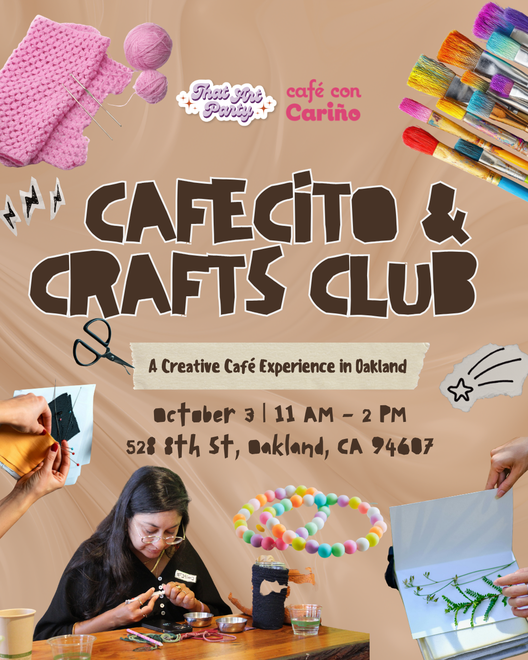 10.03 – Cafécito and Crafts by That Art Party and Café con Cariño, 11A – 2P